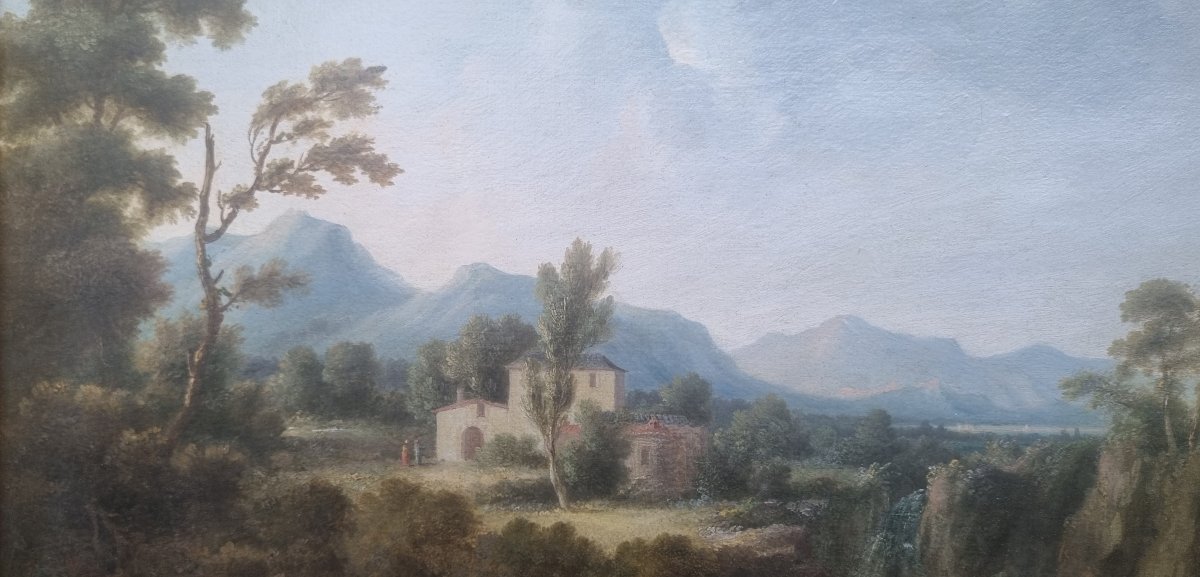 George BARRETT (Attribué à) - Paysage animé-photo-3