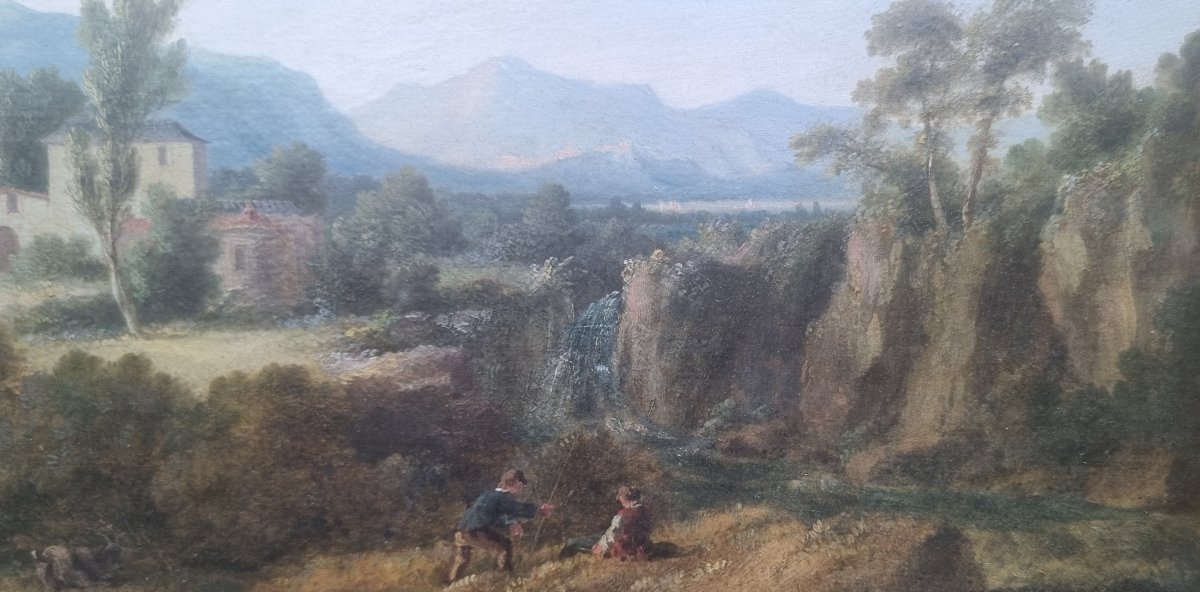 George BARRETT (Attribué à) - Paysage animé-photo-4