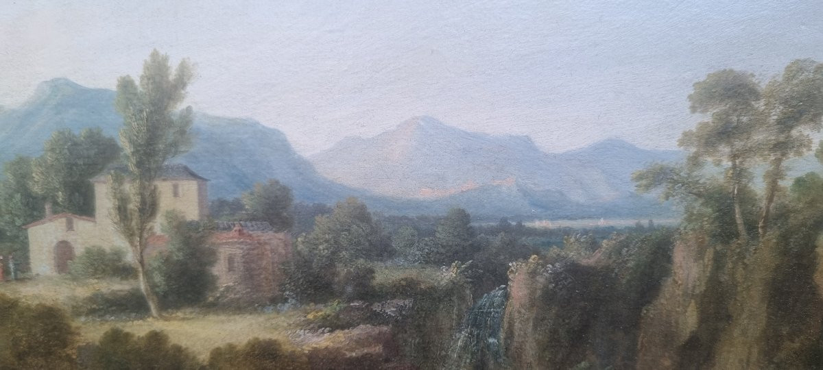 George BARRETT (Attribué à) - Paysage animé-photo-1