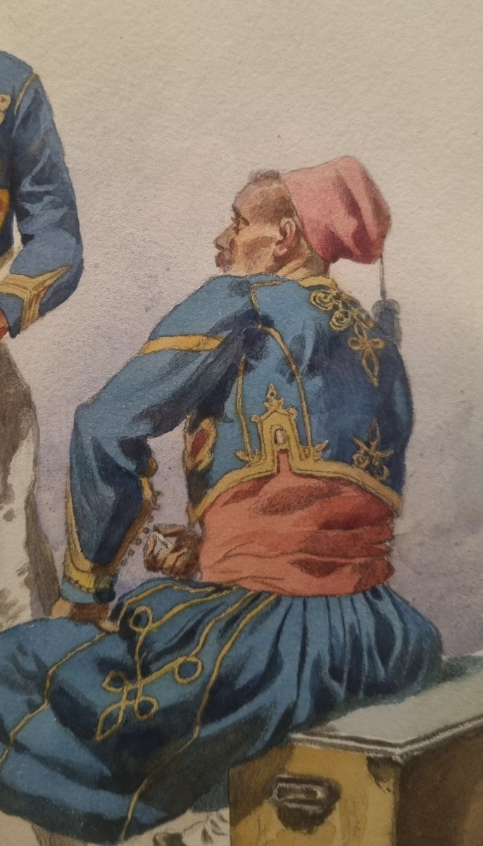 Charles Dominique LAHALLE dit Oscar LAHALLE - Une halte de zouaves-photo-4
