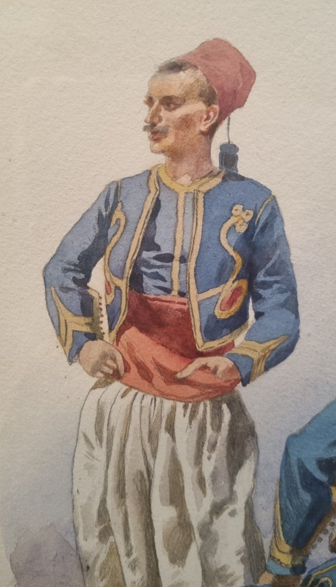 Charles Dominique LAHALLE dit Oscar LAHALLE - Une halte de zouaves-photo-1