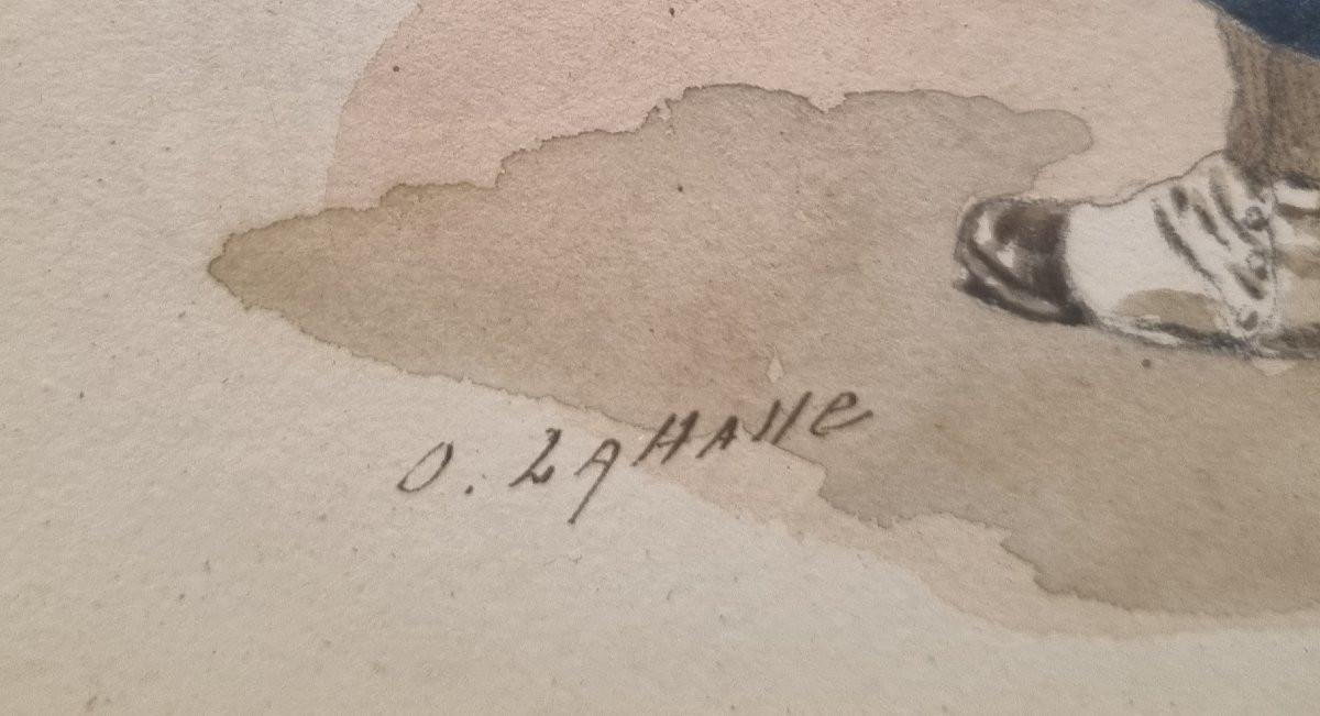 Charles Dominique LAHALLE dit Oscar LAHALLE - Une halte de zouaves-photo-2