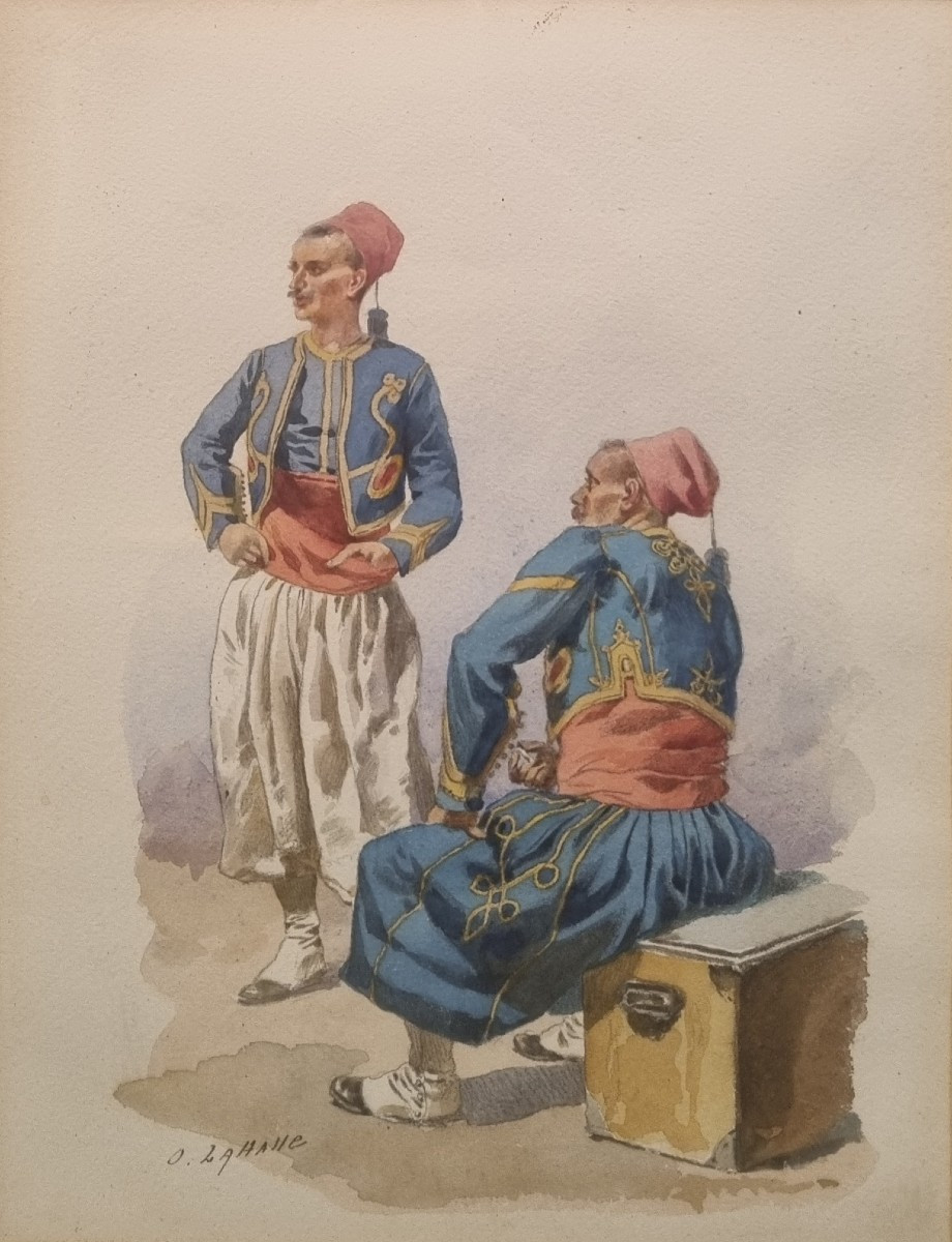 Charles Dominique LAHALLE dit Oscar LAHALLE - Une halte de zouaves