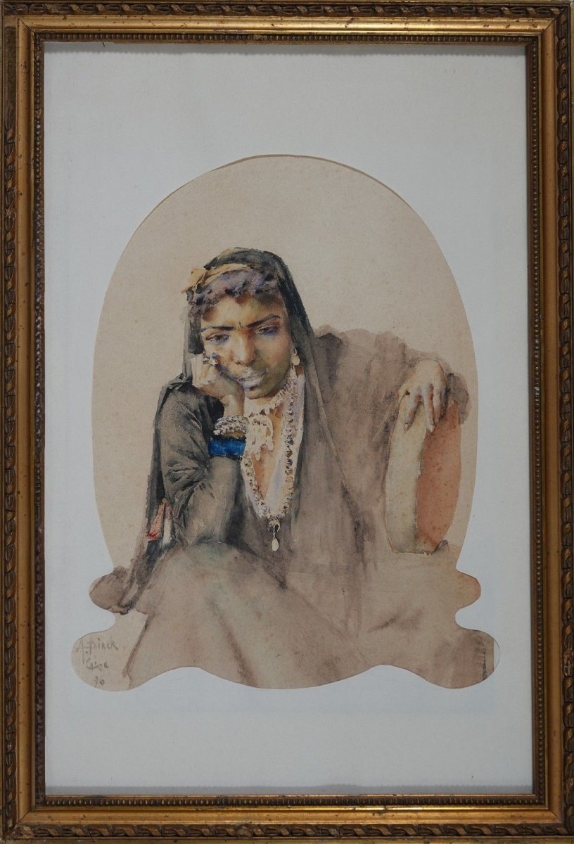 Alphonse Birck - Portrait Of An Egyptian Woman-photo-2