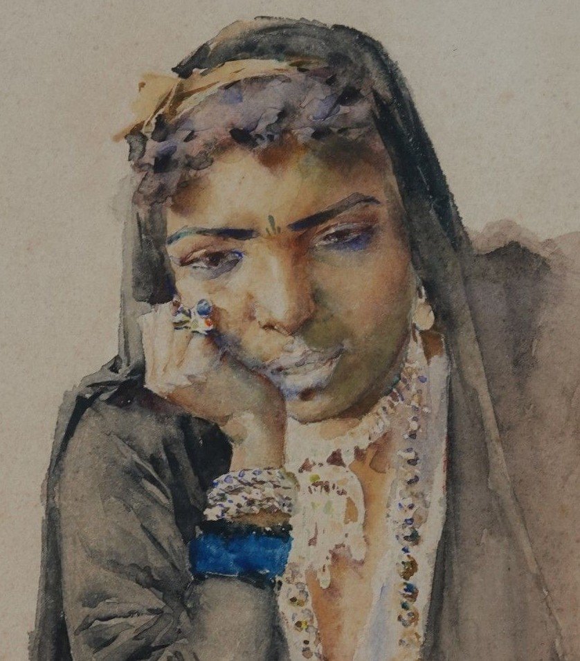 Alphonse Birck - Portrait Of An Egyptian Woman-photo-3