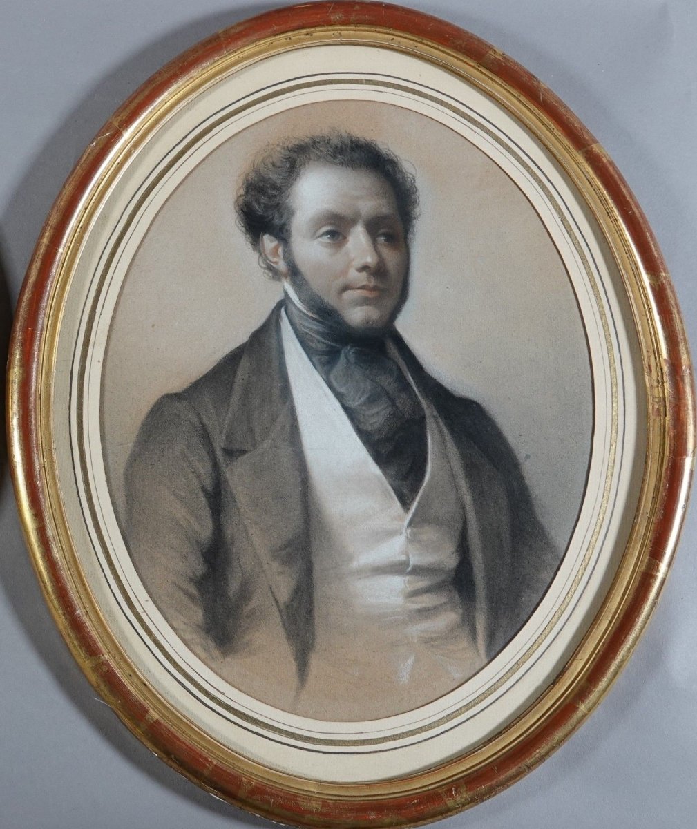Ecole française de la première moitié du XIXe siècle - Portrait d'un gentilhomme-photo-2