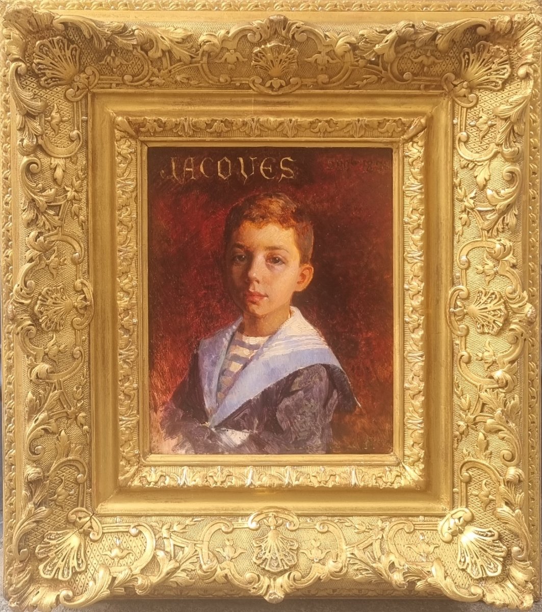 George ROUX - Portrait d'un enfant en petit matelot-photo-2