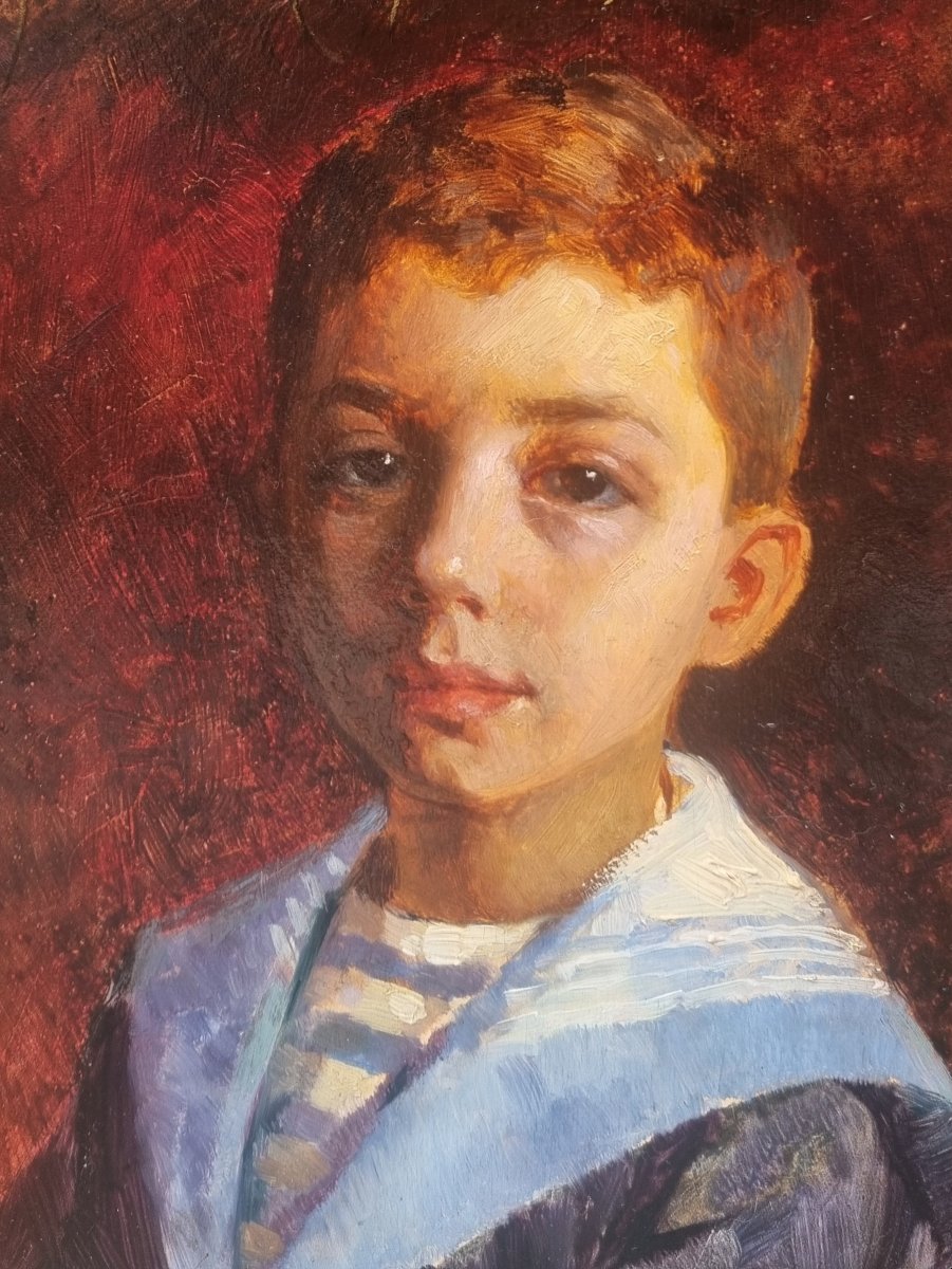 George ROUX - Portrait d'un enfant en petit matelot-photo-4