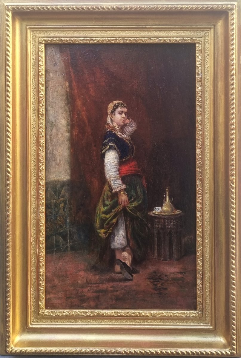 Jan Baptist HUYMANS (Attribué à) - Une femme orentiale dans son intérieur-photo-2