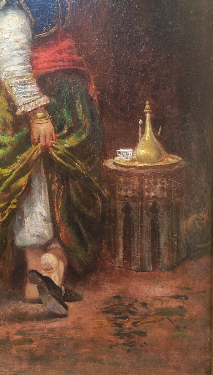 Jan Baptist HUYMANS (Attribué à) - Une femme orentiale dans son intérieur-photo-4