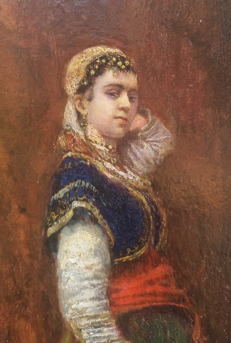 Jan Baptist HUYMANS (Attribué à) - Une femme orentiale dans son intérieur-photo-1