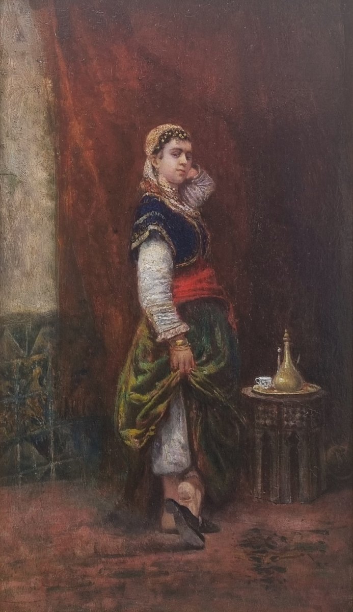 Jan Baptist HUYMANS (Attribué à) - Une femme orentiale dans son intérieur