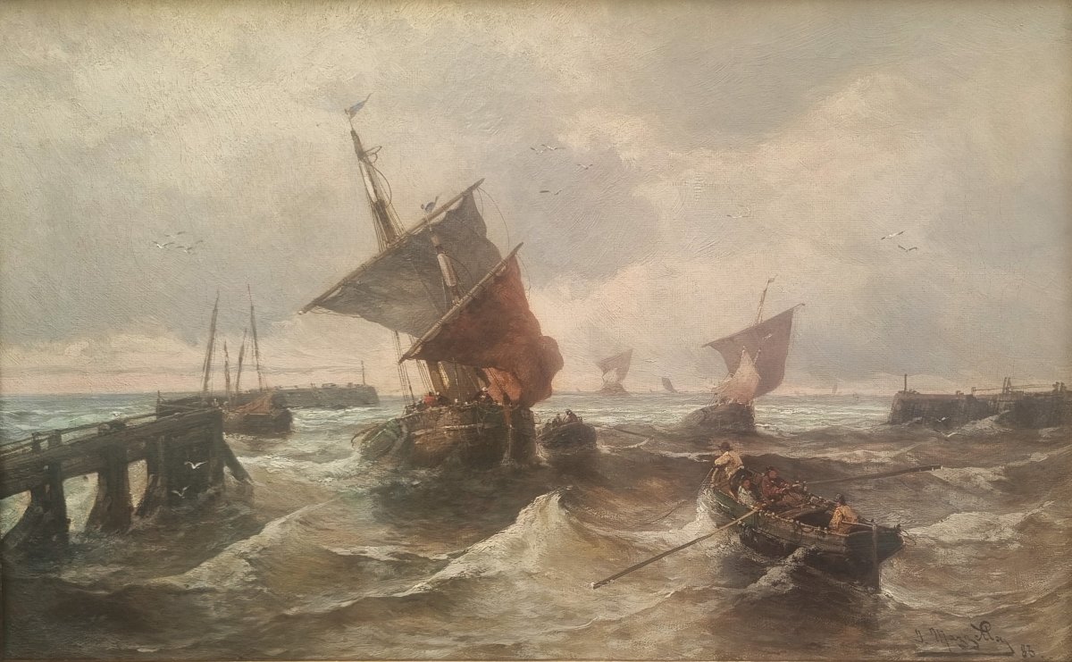 Jean MAZZELLLA - Entrée d'un port en Normandie