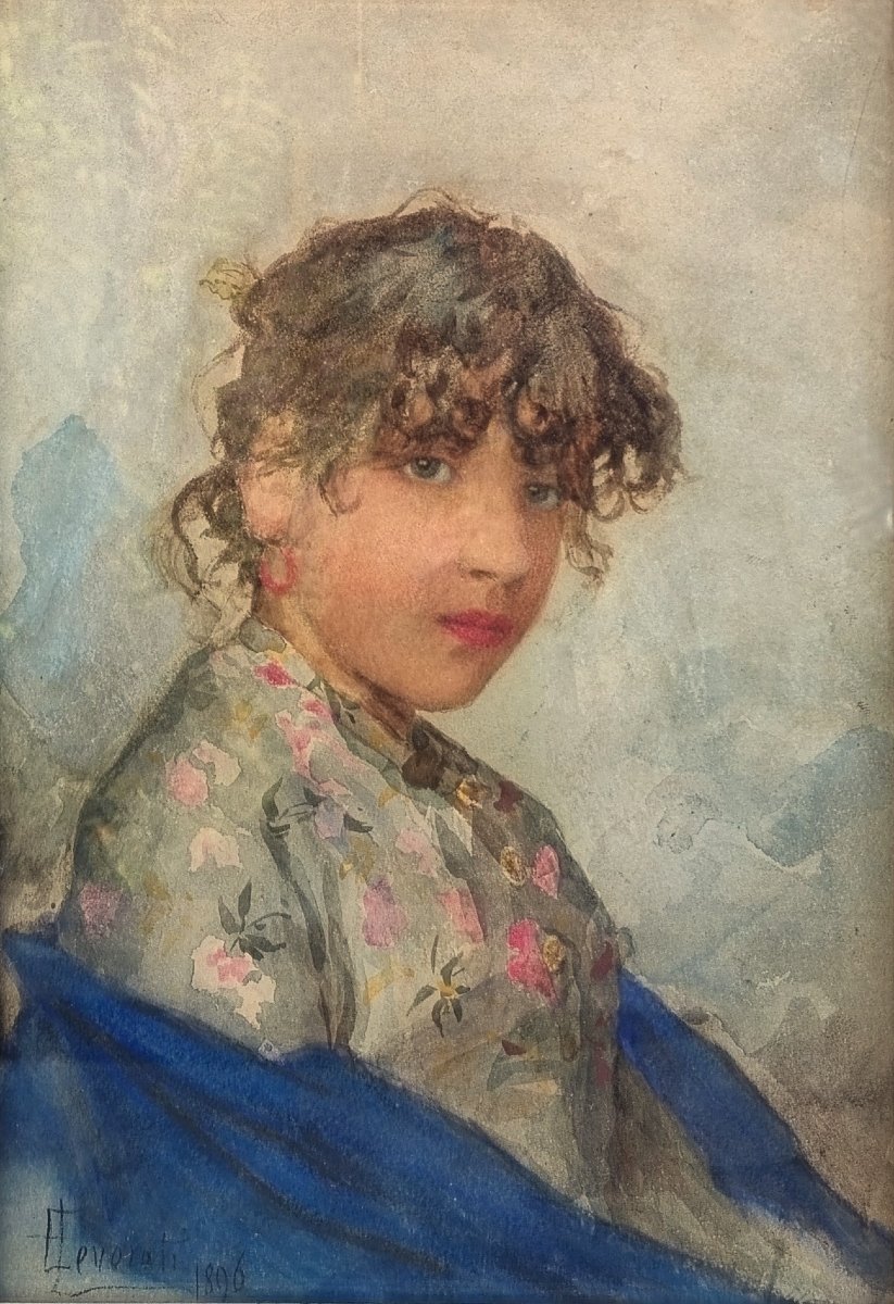 Ernesto Levorati - Portrait Of A Young Italian Woman 