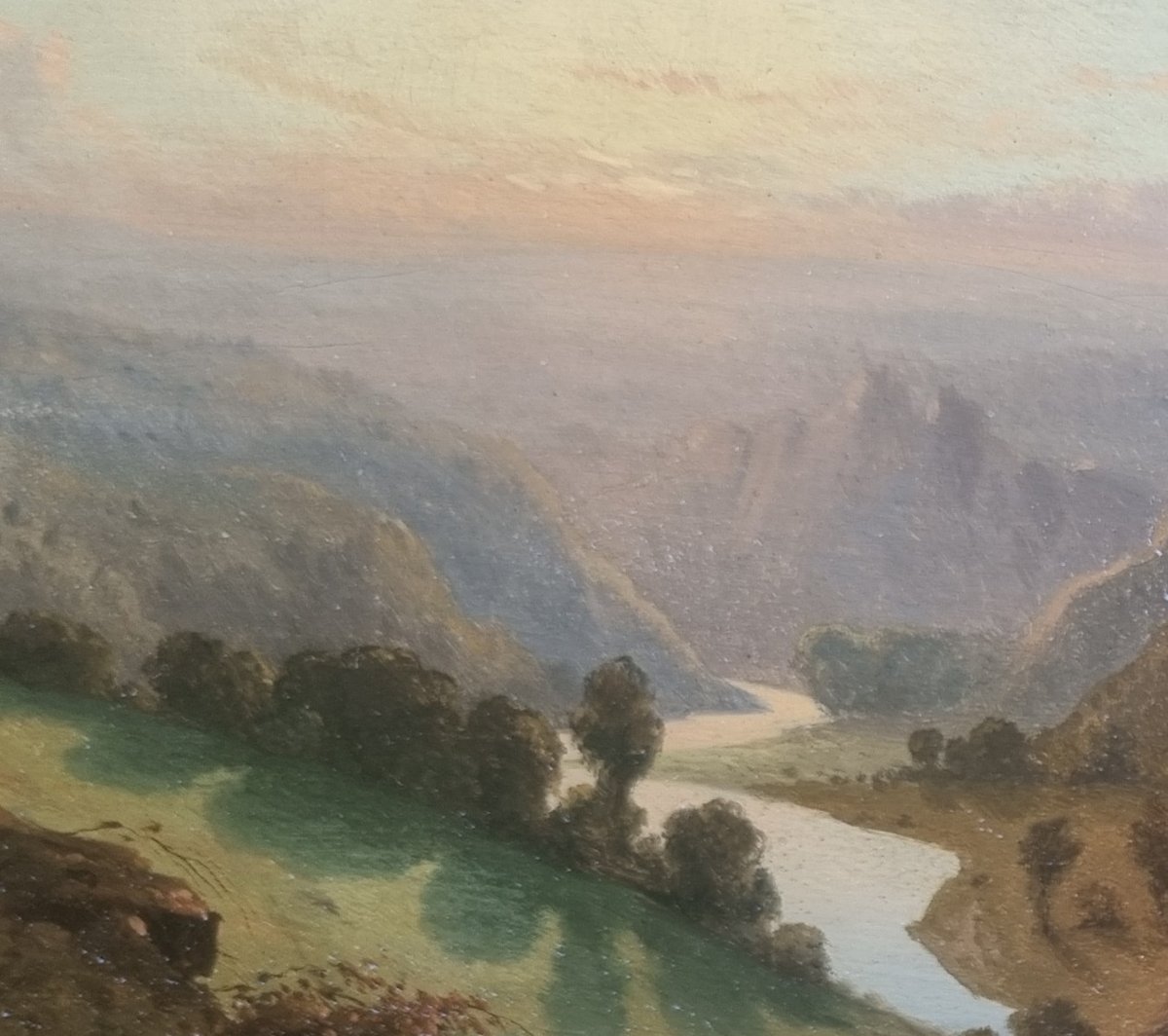 Alexandre Francia - Mountain Landscape With A Fisherman And His Dog-photo-4