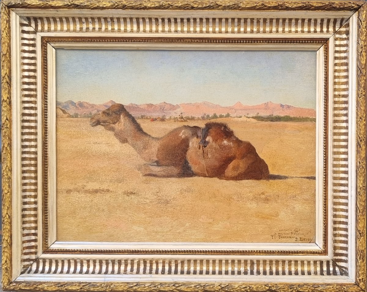 Paul Leroy - North African Landscape With A Dromedary-photo-2