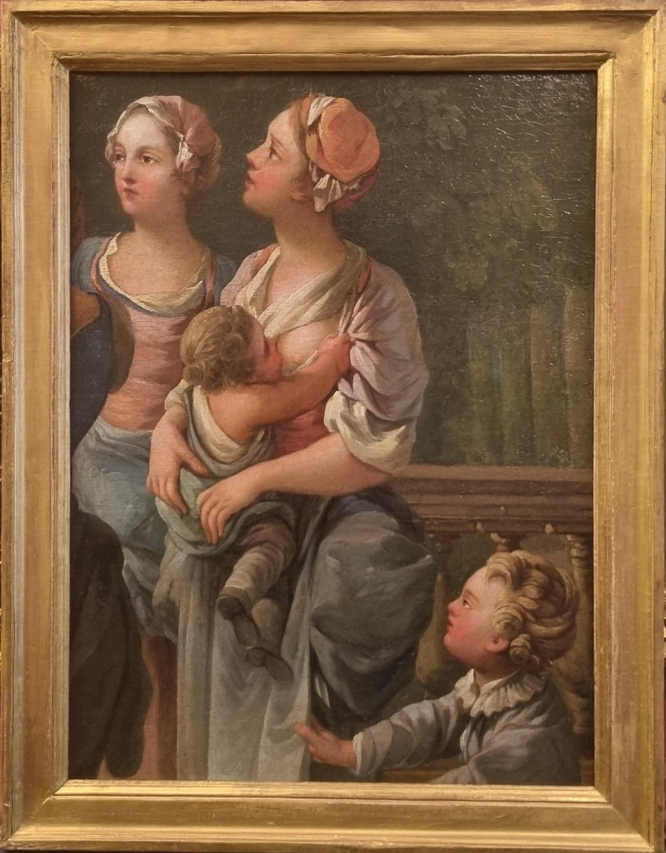 François BOUCHER (Entourage de) - Scène de plein air-photo-2