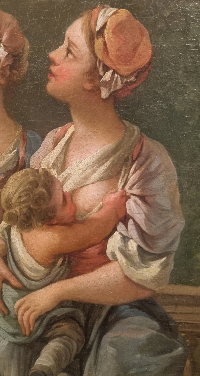 François BOUCHER (Entourage de) - Scène de plein air-photo-1