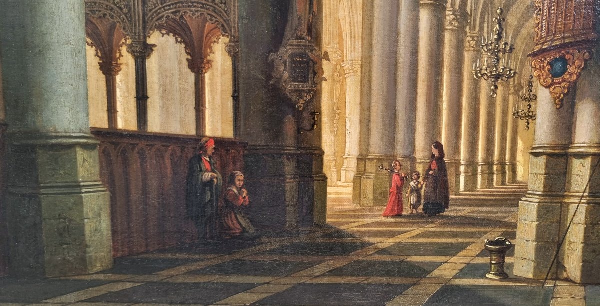 Joseph MASWIENS - Intérieur de l"église Saint Gommaire à Lierre en Belgique-photo-4