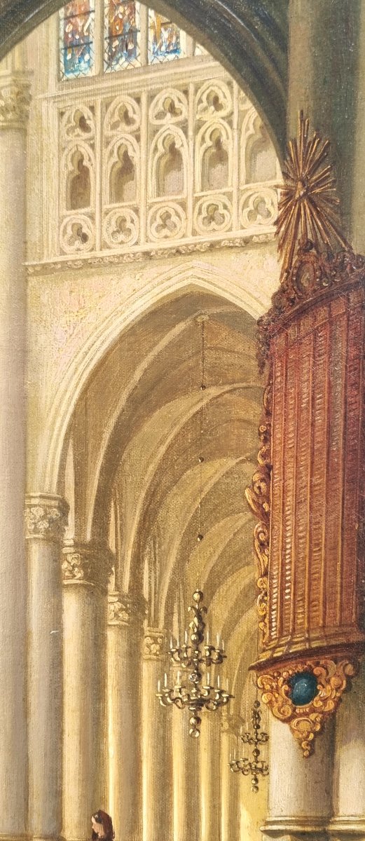 Joseph MASWIENS - Intérieur de l"église Saint Gommaire à Lierre en Belgique-photo-4