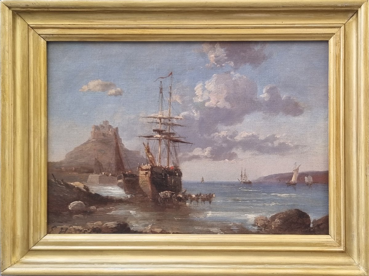 Edwin Hayes - View Of Mont Saint-michel In Cornwall, England-photo-2