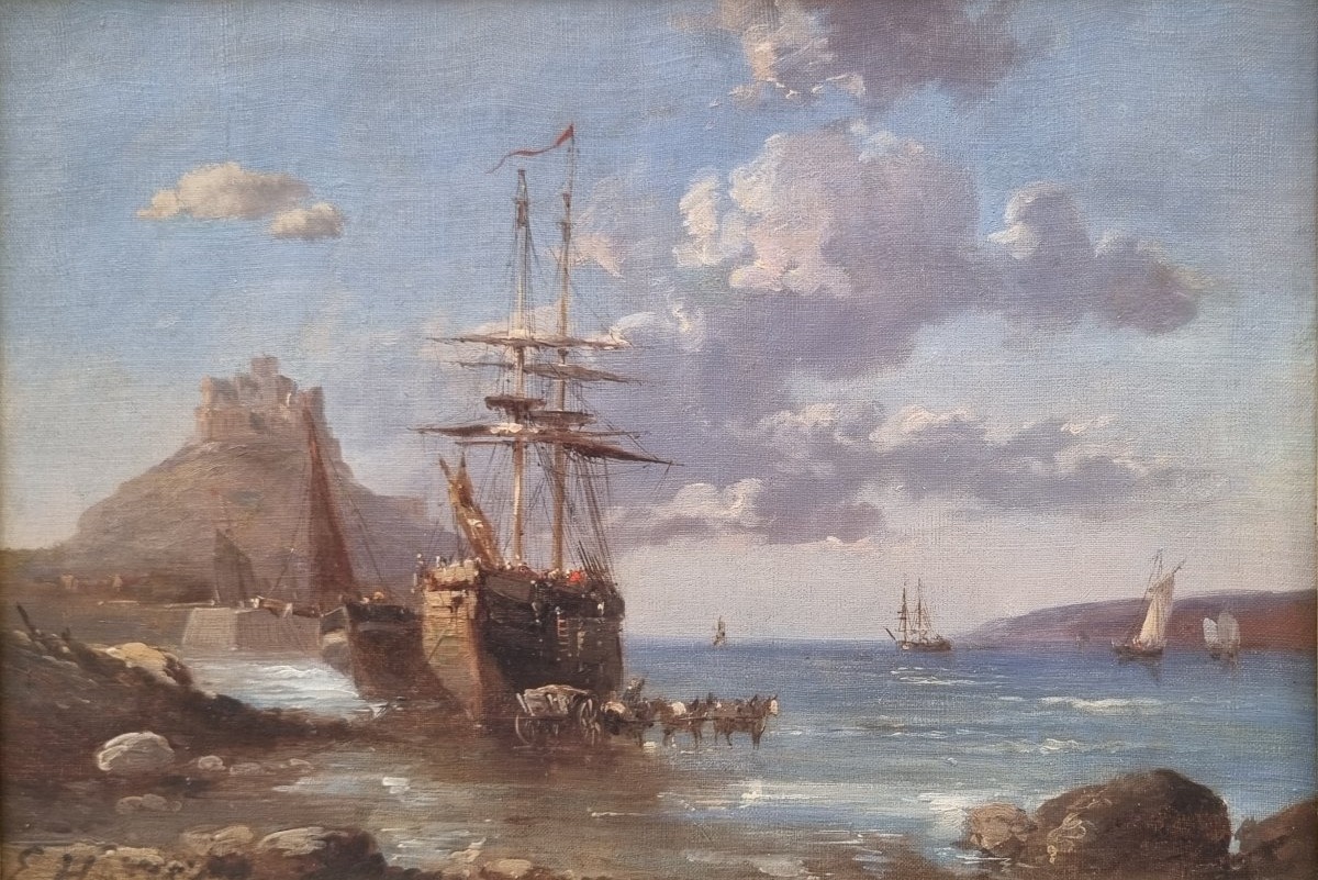 Edwin Hayes - View Of Mont Saint-michel In Cornwall, England