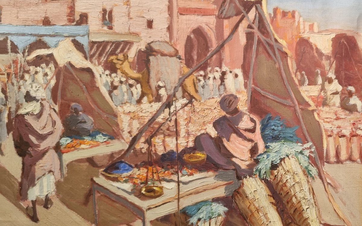 FRANCISZEK PROCHASKA - Scène de marché en Afrique du Nord-photo-1