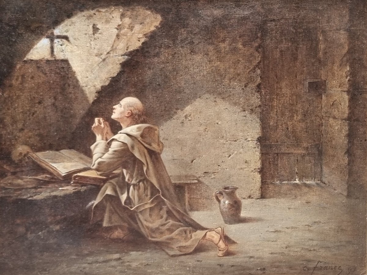19th-century French School - Saint Bruno In Prayer