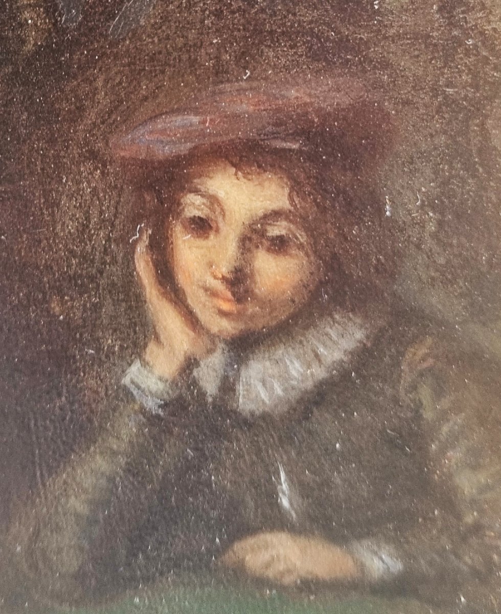 Antoine Watteau (follower Of) - The Little Family And The Dog-photo-4