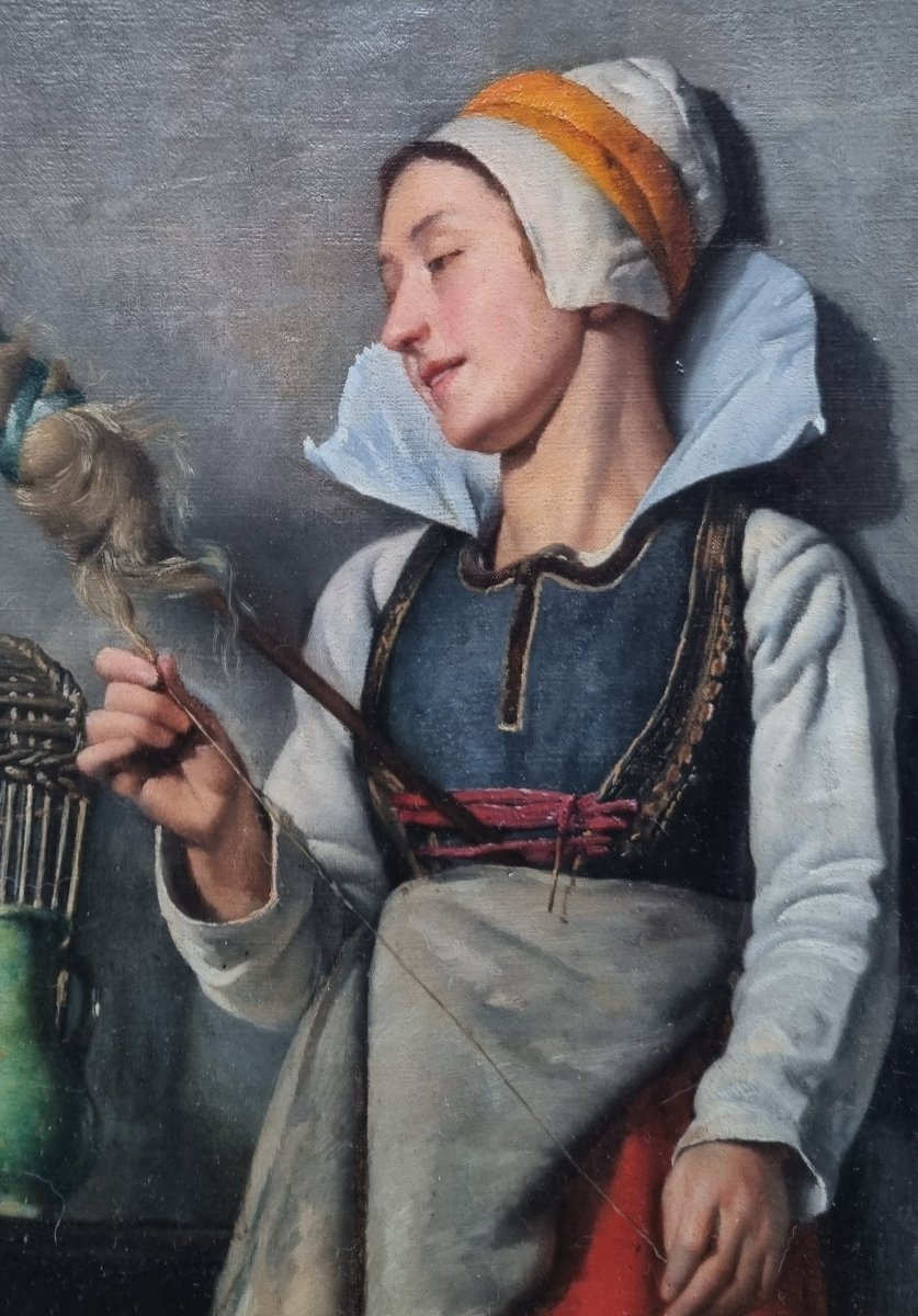 Eugène LE ROUX - Une jeune fille de Concarneau dans son intérieur -photo-3