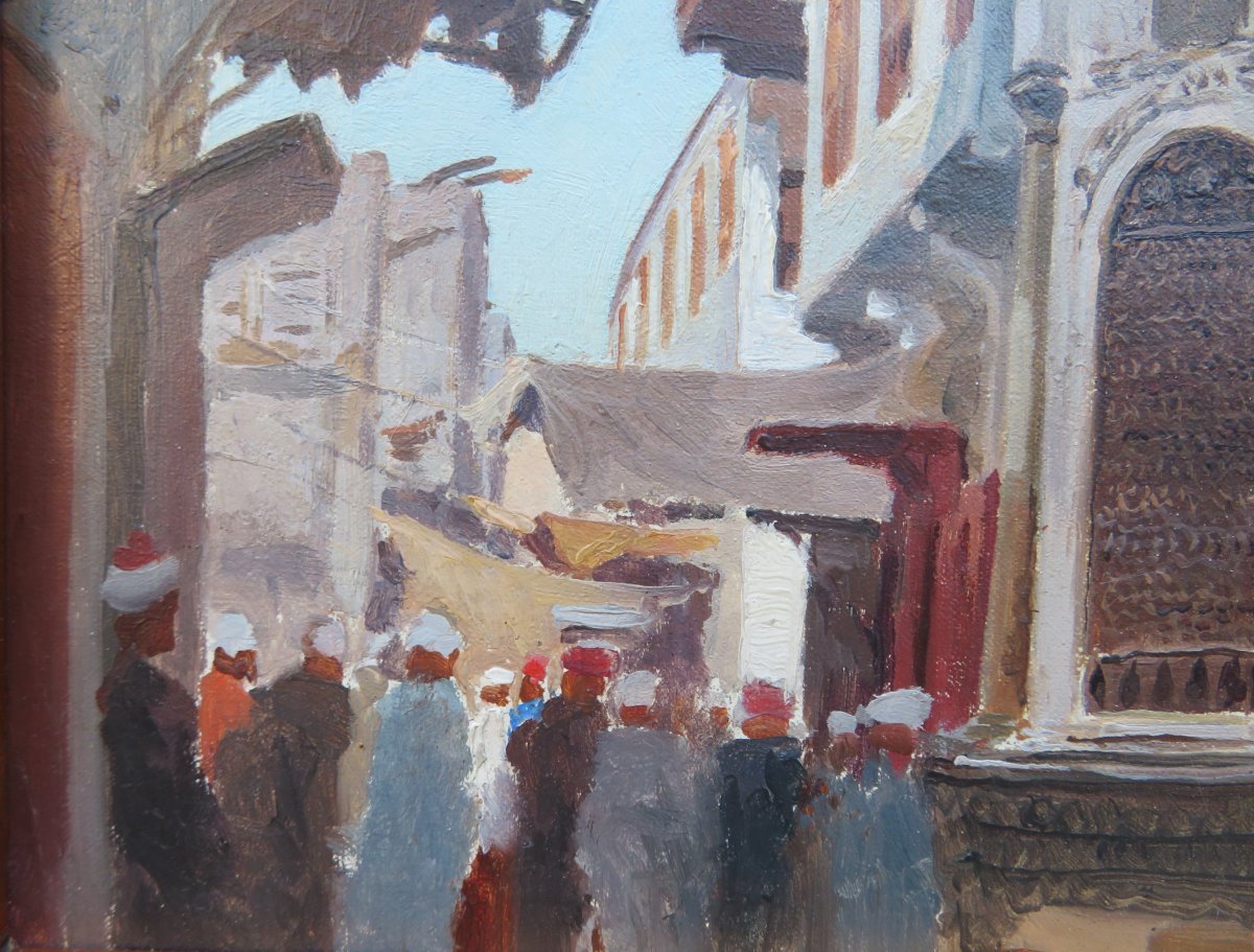 Gustave Bourgain - View Of A Street In Cairo-photo-3