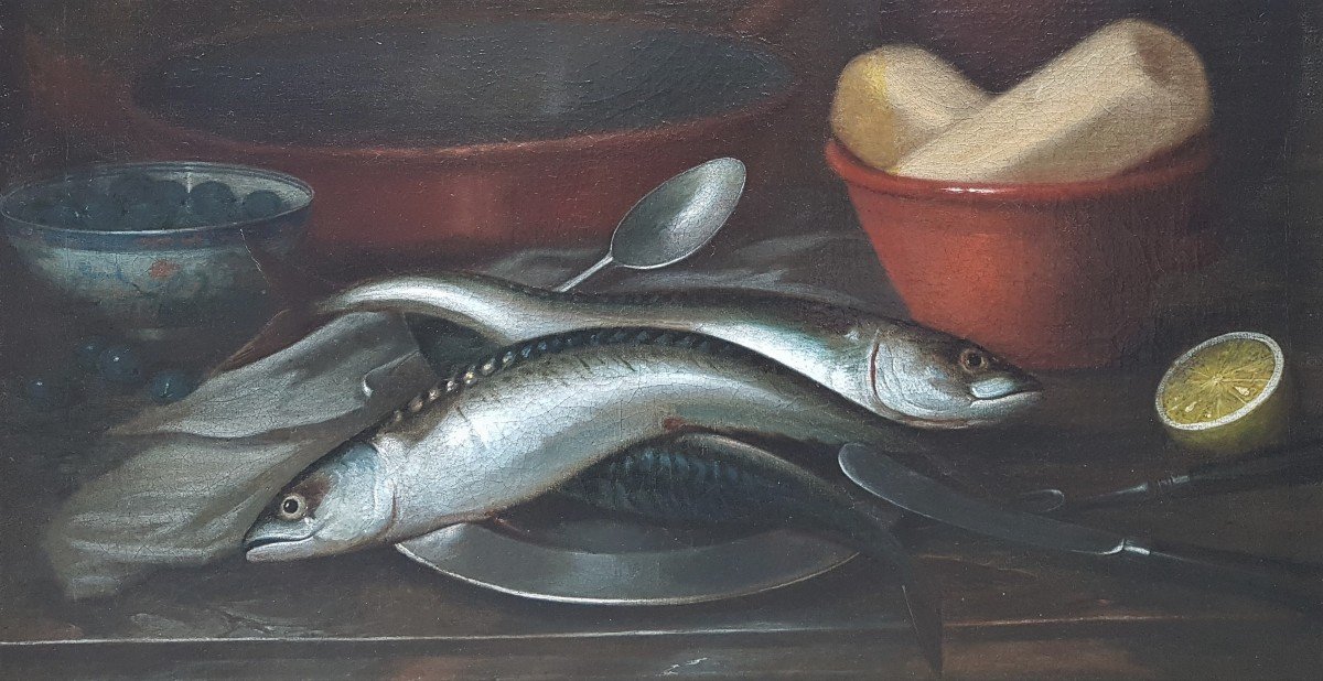 Flemish School Of The 17th Century - Still Life With Fishes-photo-3