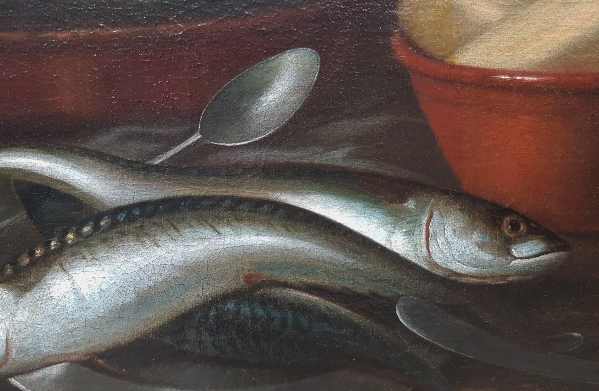 Flemish School Of The 17th Century - Still Life With Fishes-photo-4