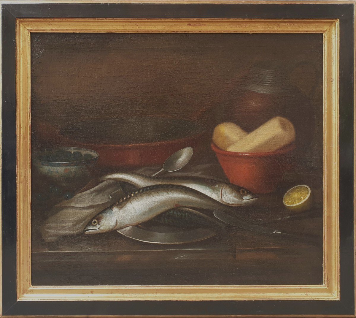 Ecole flamande du XVIIe siècle - Nature morte aux poissons