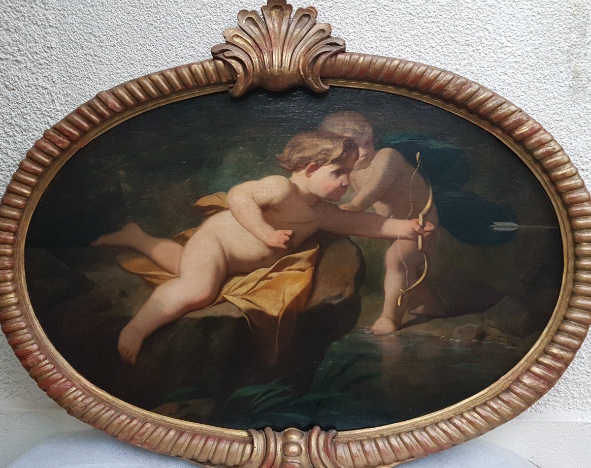 Ecole italienne du début du XIXe siècle - Bacchus enfant et Apollon enfant-photo-2