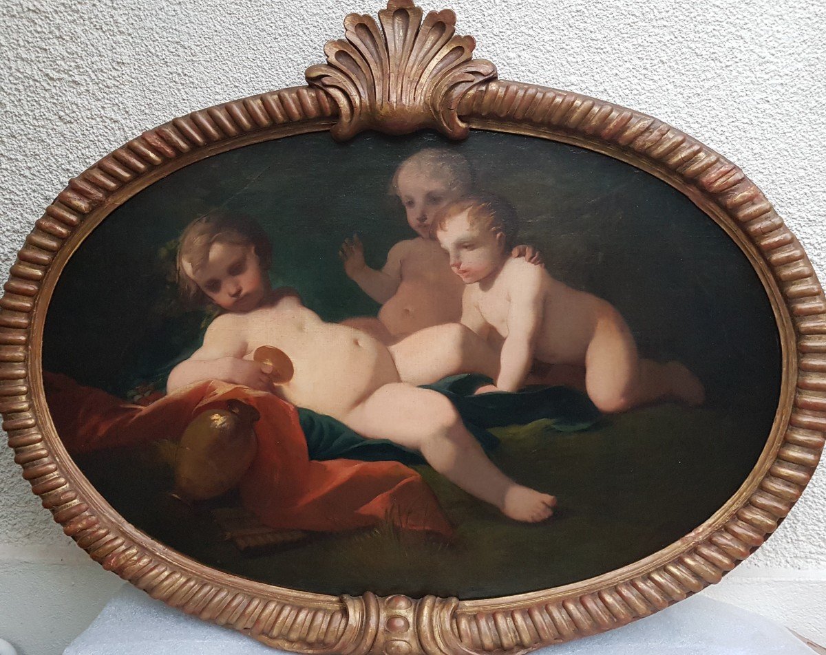 Ecole italienne du début du XIXe siècle - Bacchus enfant et Apollon enfant-photo-4