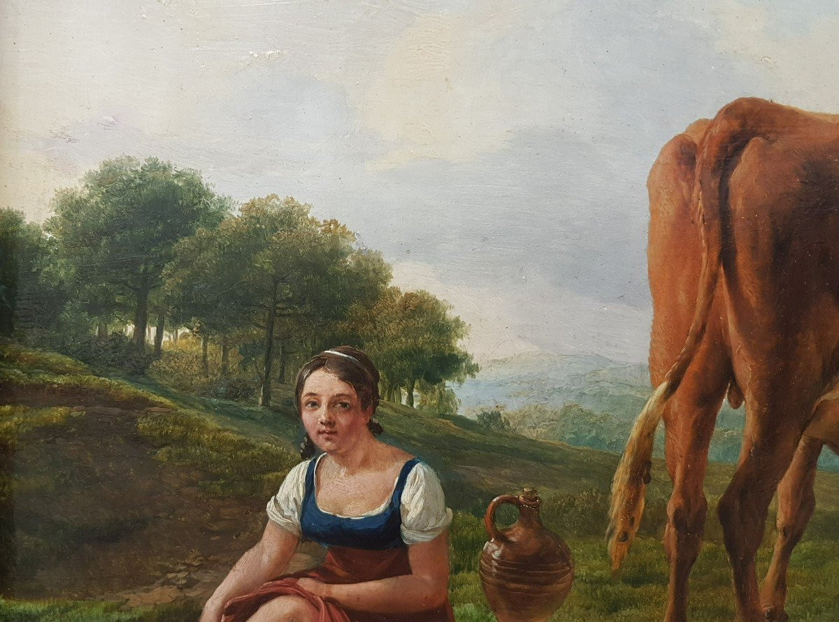 Eugène Verboeckhoven - The Bull And The Shepherdess-photo-1