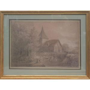 Alexandre Pau De Saint-martin - Lively Landscape At The Mill