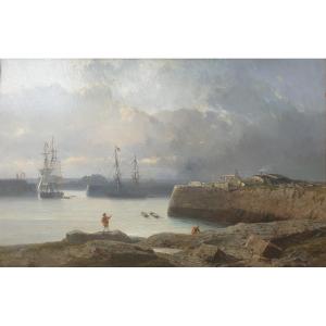 Jules Hintz - The Entrance To The Port Of Jersey