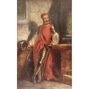 Ernest MESSONIER (Entourage de) - Portrait de soldat en armure