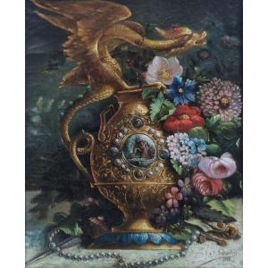 Marguerite JACQUELIN - Nature morte au dragon