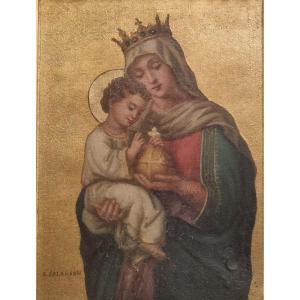 Eugénie SALANSON - La Sainte Vierge portant l'enfant Jésus bénissant le monde