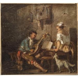 Jean-Baptiste LE PRINCE (Atttribué à) - Le joueur de mandoline