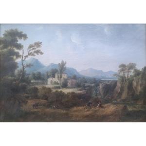 George BARRETT (Attribué à) - Paysage animé