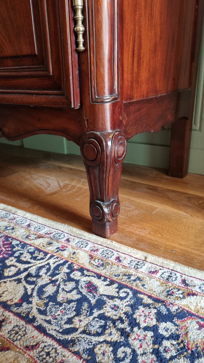Rare Armoire De Mariage En Acajou Massif, Haute-normandie XVIIIème Siècle.-photo-6