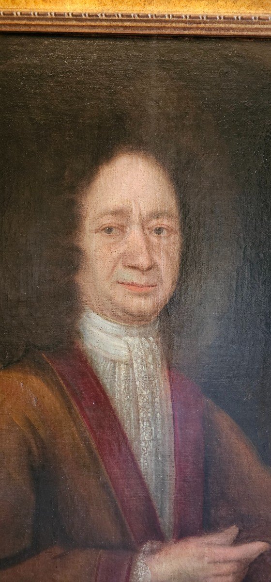Oil On Canvas Early 18th Century, Portrait Of A Gentleman.-photo-1