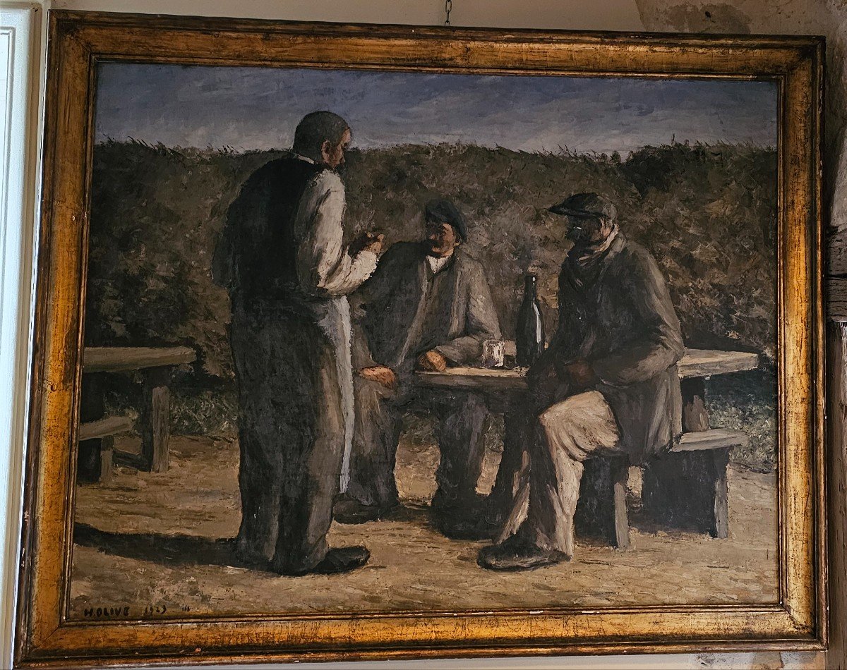 Important Oil On Canvas “le Rendez-vous” 1923 H.olive