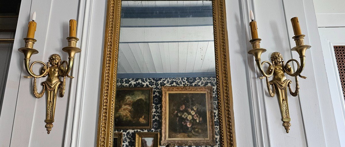 Paire D’applique Au Putti Et Cors De Chasse Louis XVI. XIXème