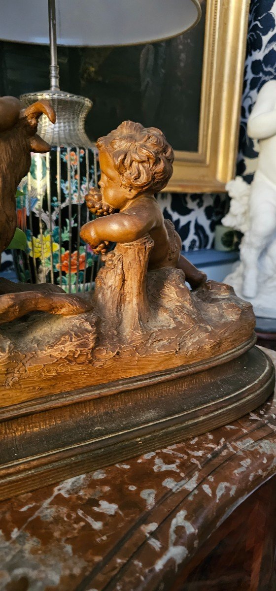 Clodion Terracotta, Children's Bacchanal With The Goat.-photo-6