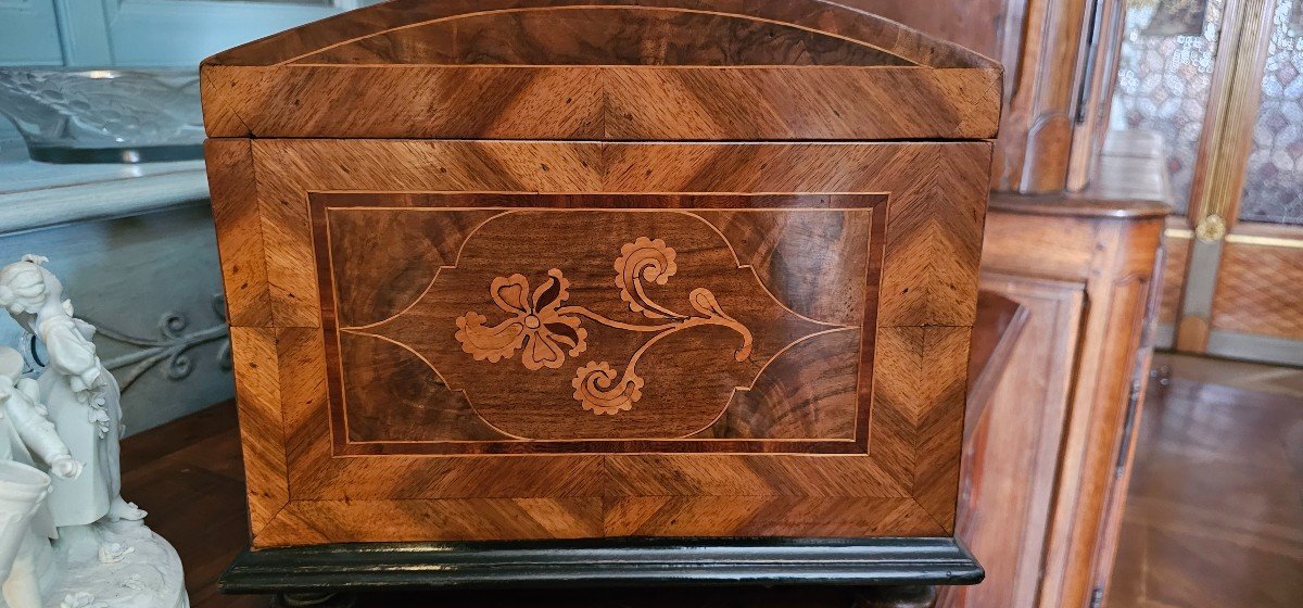 Large Box In Flower Marquetry, Rhine Valley 18th Century.-photo-5